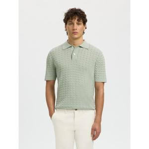 Selected Homme Mattis Cable Knit Polo Shirt